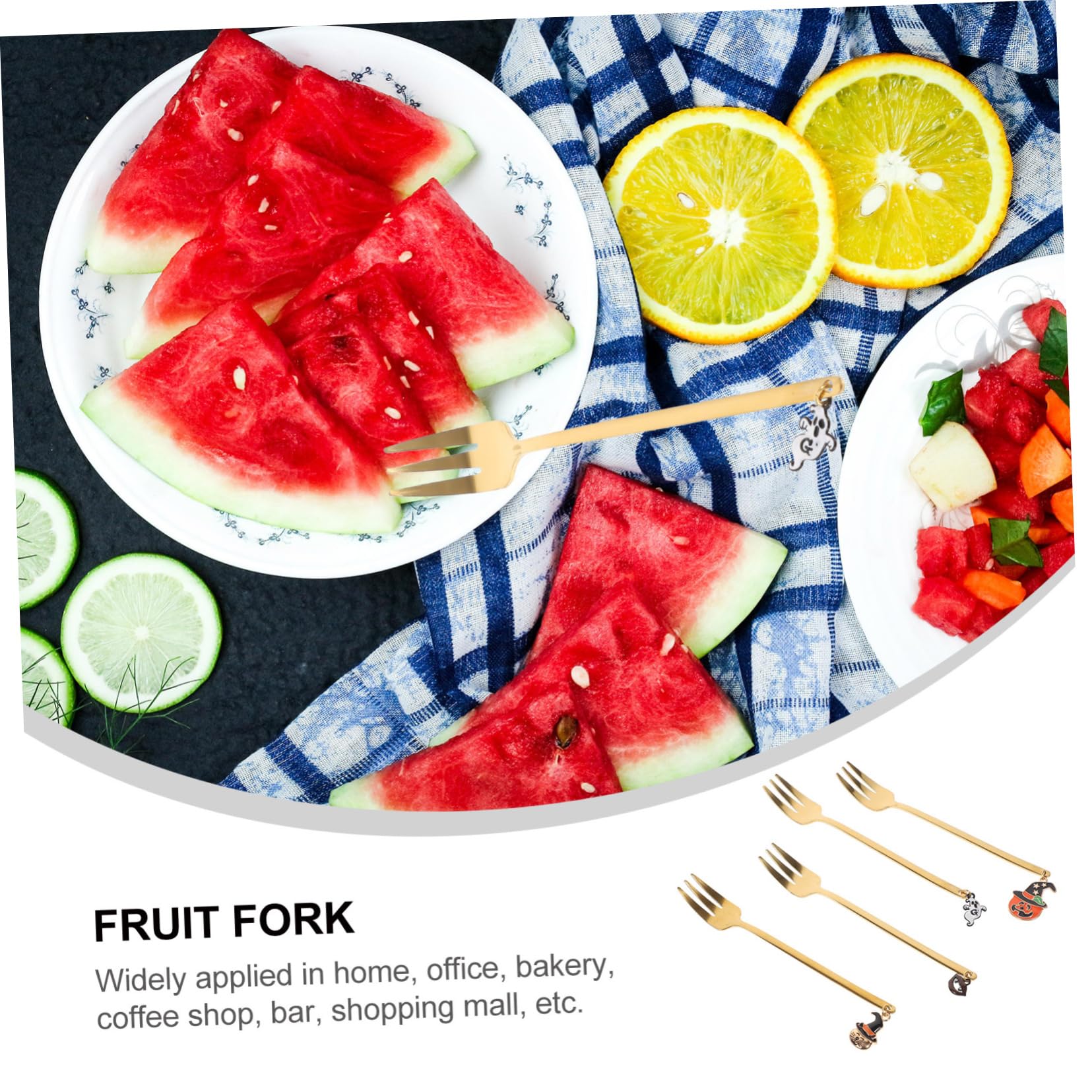 TOPBATHY 12 Piezas Tenedor De Frutas Tenedor De Postre Cóctel De Frutas De Bocadillos De Aperitivo Cubiertos De Halloween Cucharas De Postre De Cena Acero Inoxidable