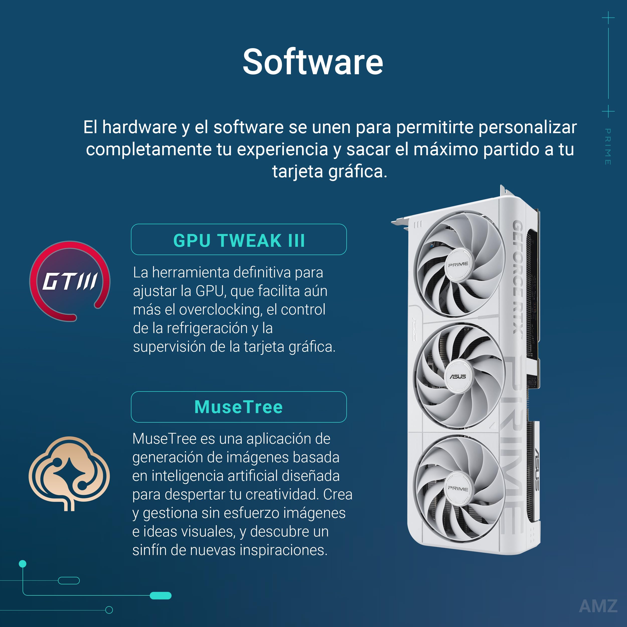 ASUS Prime GeForce RTX 5070 12 GB GDDR7 White OC Edition - Tarjeta gráfica | Compatible con SFF, PCIe 5.0, 12 GB GDDR7, HDMI/DP 2.1, 2,5 ranuras, ventiladores Axial-tech, BIOS dual