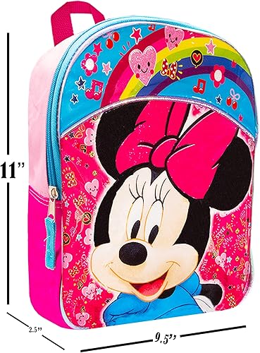Miniatura 3 de Disney Minnie Mouse Mini Mochila preescolar para niños pequeños (11 pulgadas) (Minnie Mouse School Supplies Bundle), Mochila Minnie Mouse, Mochila