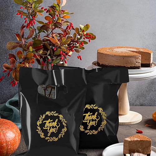 Miniatura 6 de 100 bolsas de plástico de 15 x 18 pulgadas, color rosa y morado, bolsas de plástico para compras al por menor, bolsas de regalo de agradecimiento de