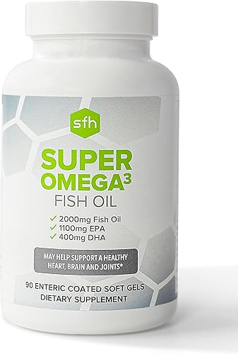 SFH Cápsulas de aceite de pescado Super Omega 3 altamente concentradas de 2000 mg de Omega 3  Aceite de pescado de abadejo de Alaska de origen