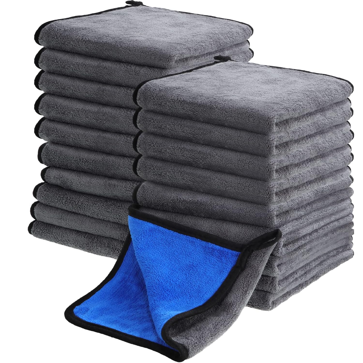 Toalhas de Microfibra Nuenen 20 Contagem 800 GSM - Panos Absorventes para Limpeza de Carros, Cozinha e Janelas - Ideal para Detalhamento Automotivo e Poeira