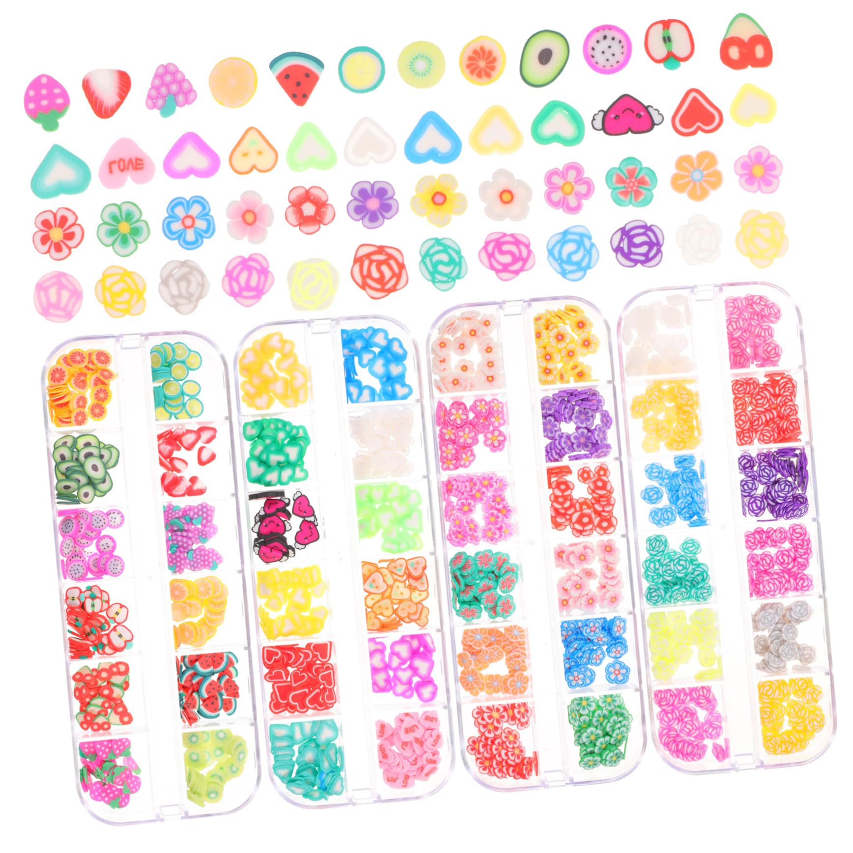 Healeved 4 Pieces Manicure Decorative Patches Slices for Nail Art Easy to Apply