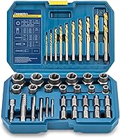 Vista 1 de Juego de 39 piezas de extractor de pernos y kit de brocas, extractores de tornillos de splines múltiples, juego de zócalos de extracción fácil