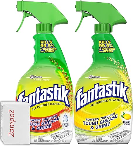 Fantastik - Paquete variado de 2 limpiadores multiusos, botella de spray de gatillo en aroma fresco y blanqueador, elimina la grasa y la suciedad,