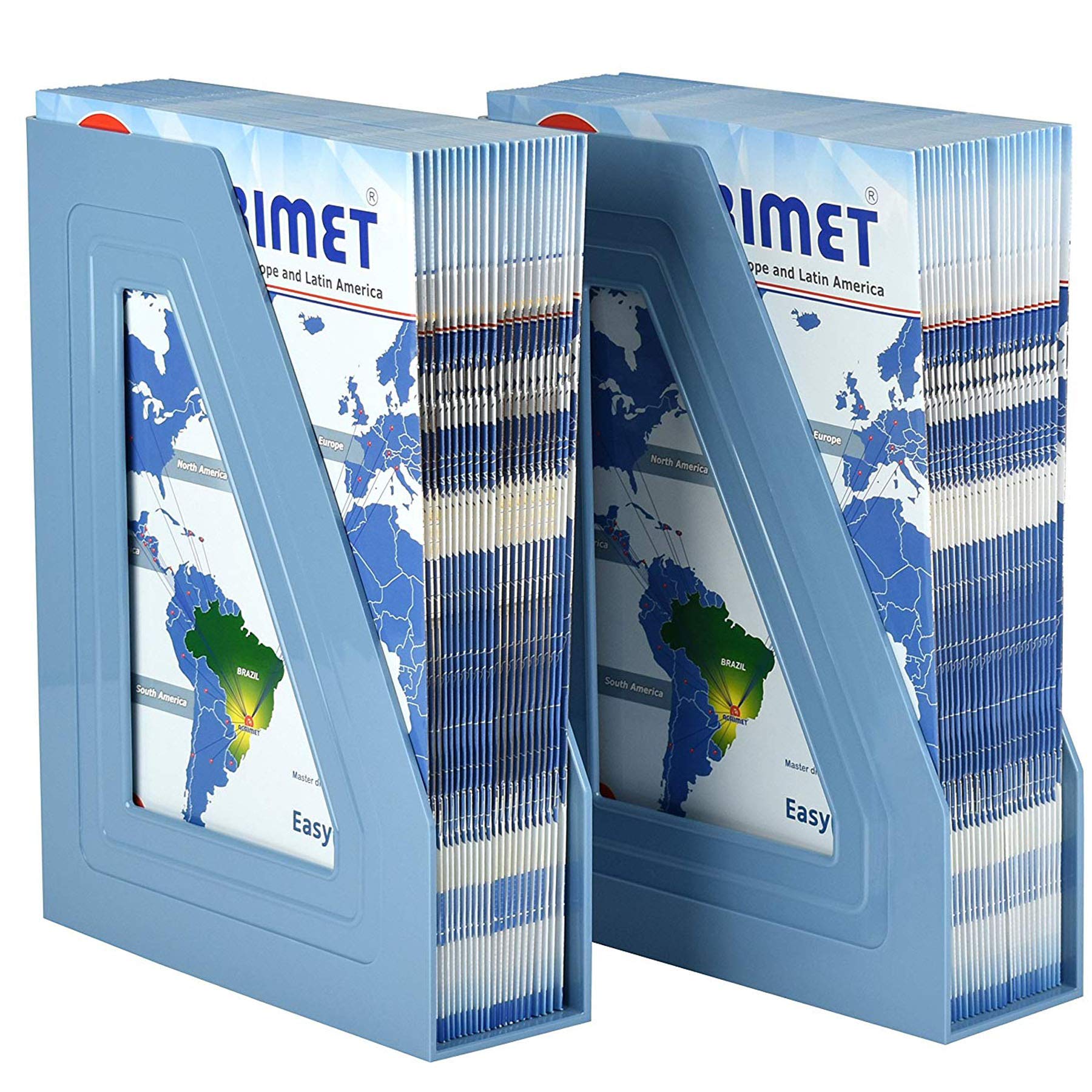 Acrimet Portariviste, Supporto Durevole, Organizzatore Salvaspazio (Plastica) (Blu) (2 pezzi)