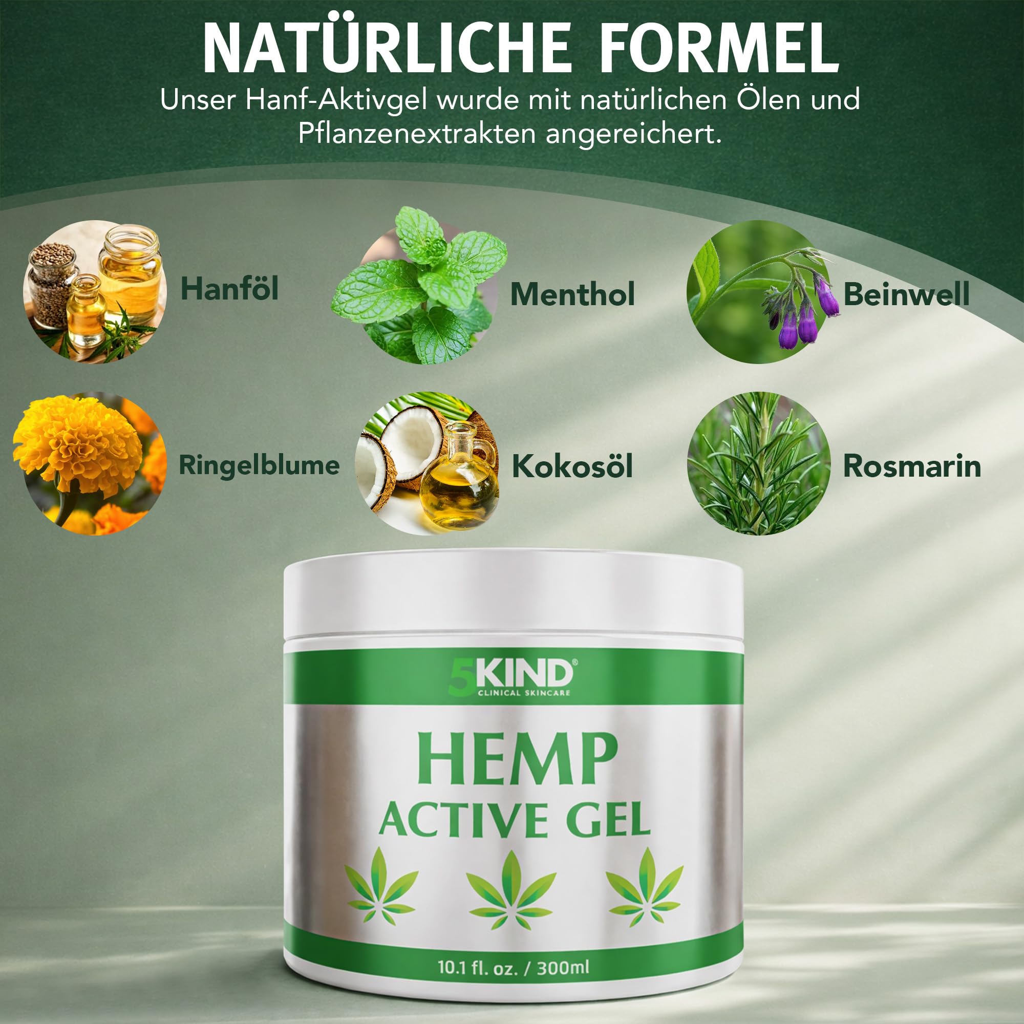 5Kind Hanf Aktivgel - 300ml - Natürliche Inhaltsstoffe - Für alle Hauttypen