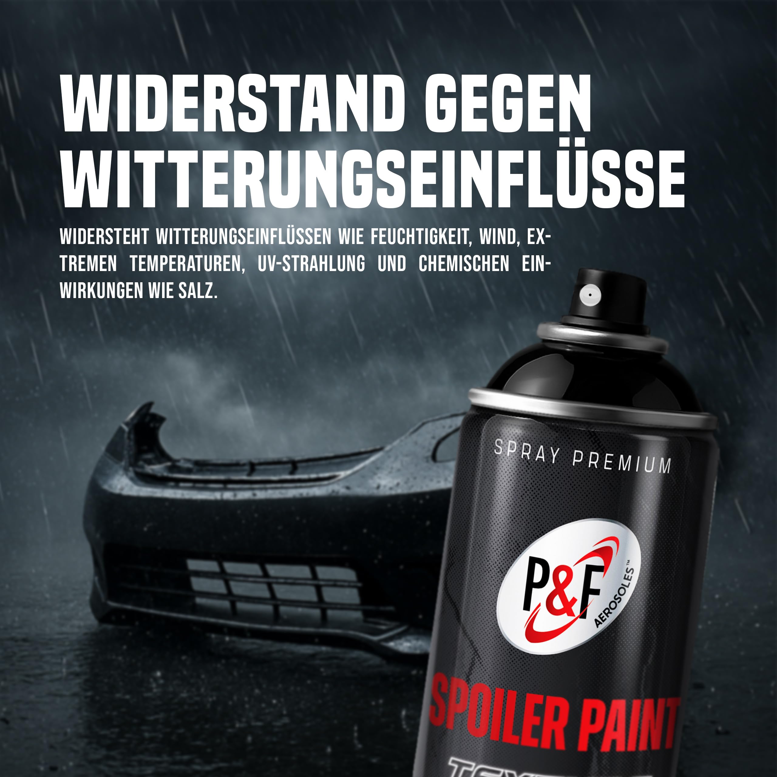 Strukturiertes Sprühlack für Stoßstangen – Schwarze Textur – Kunststoffreparatur fürs Auto – Sprühlack für Spoiler und Zierleisten – Stoßfänger – Autoreparatur – Bumper-Lack – Spoiler-Lack – P&F