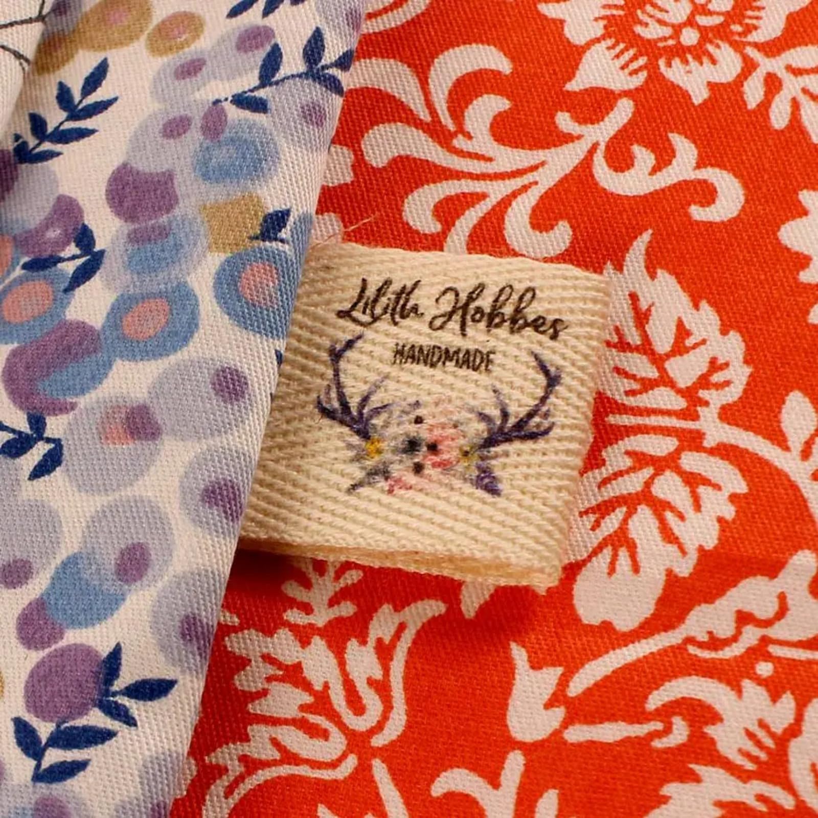 Etichette da cucito personalizzate per articoli fatti a mano, etichette in tessuto con nome personalizzato per abbigliamento in twill di cotone, etichette personalizzate da cucire per artigianato fai