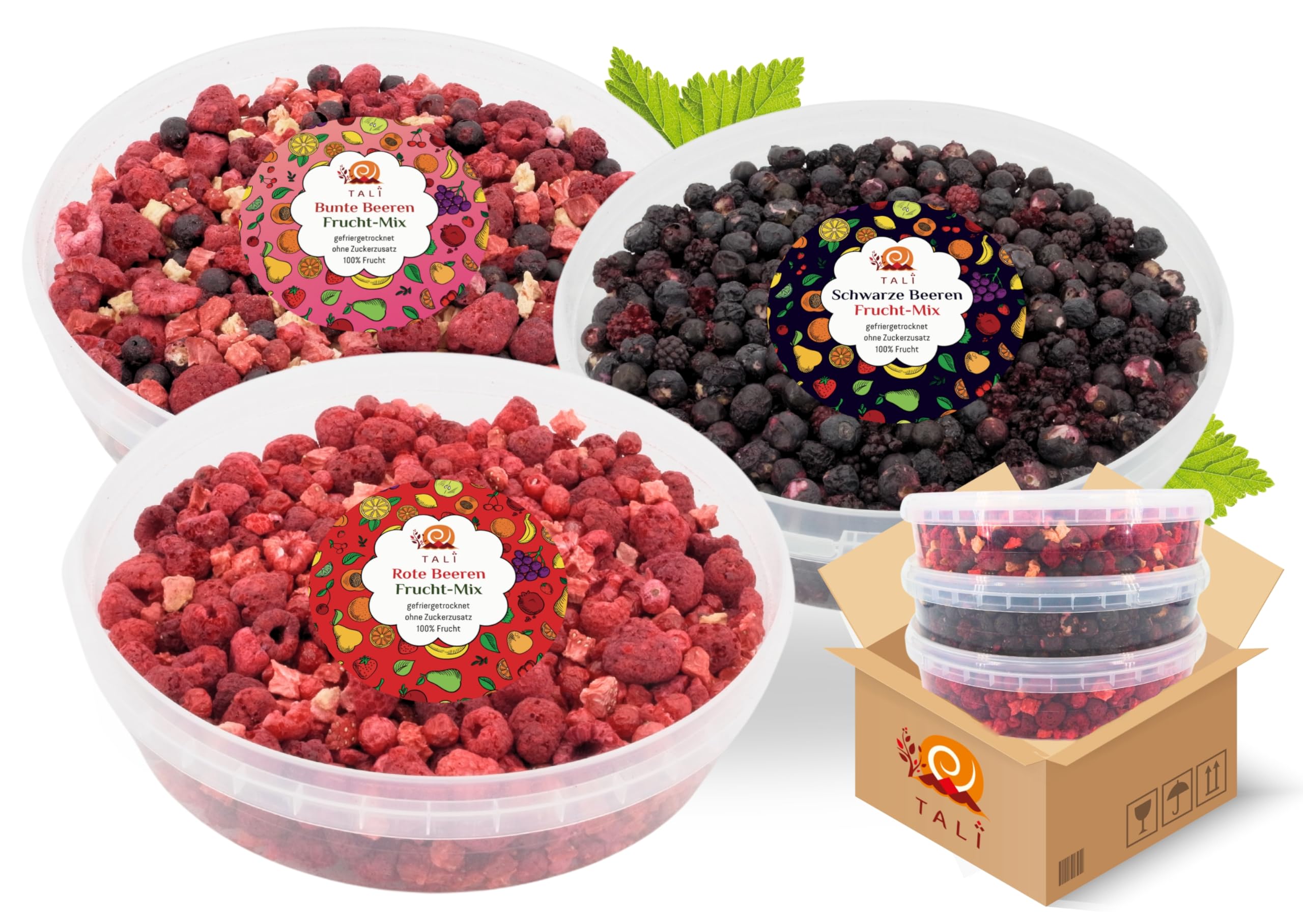 TALI Frucht-Mix Beeren-Trio 505 g | Bunte, Rote und Schwarze Beeren