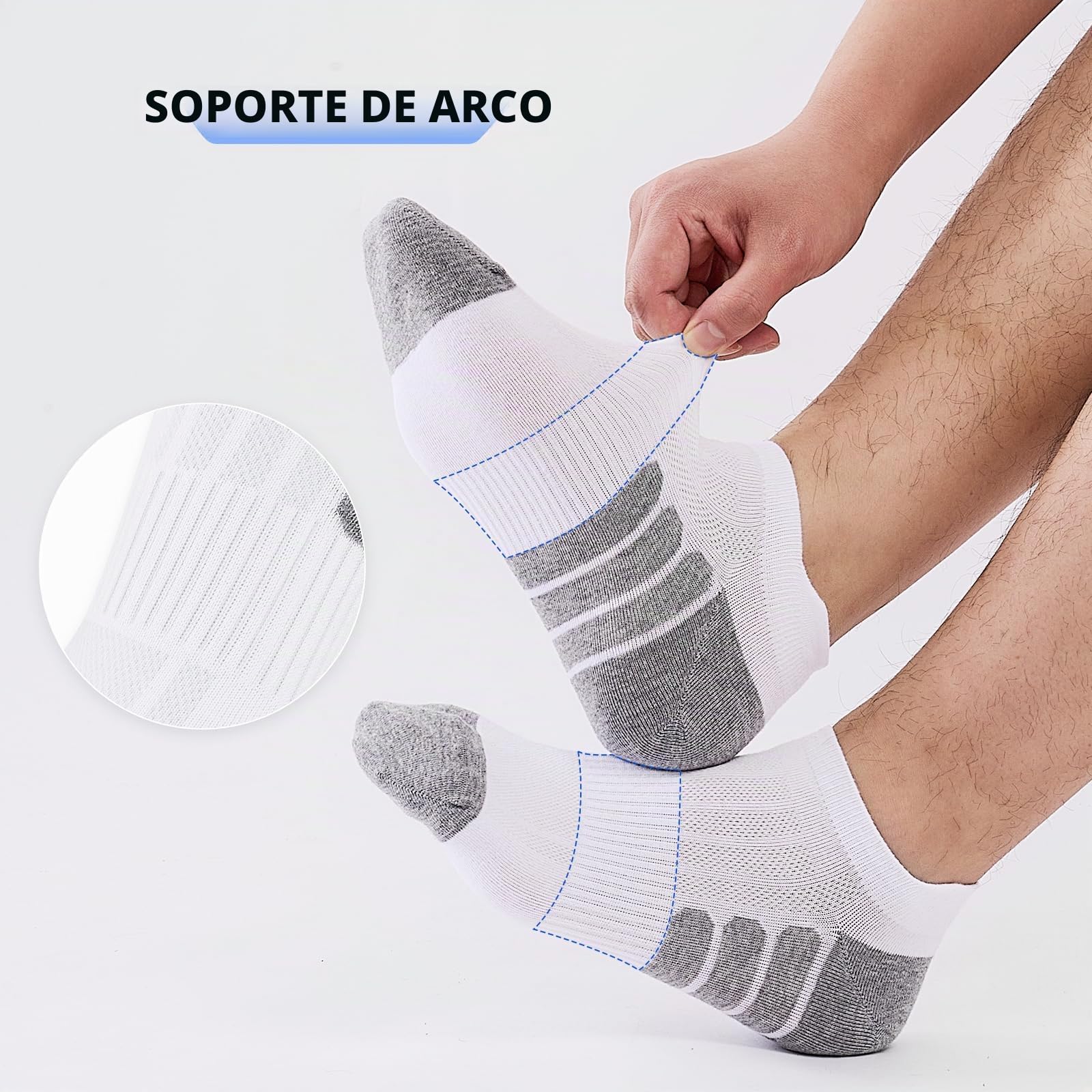 10 Pares Calcetines Tobilleros Hombre Mujer, Calcetines Cortos Hombre de Algodon Transpirable, Cómodo con Malla Transpirable