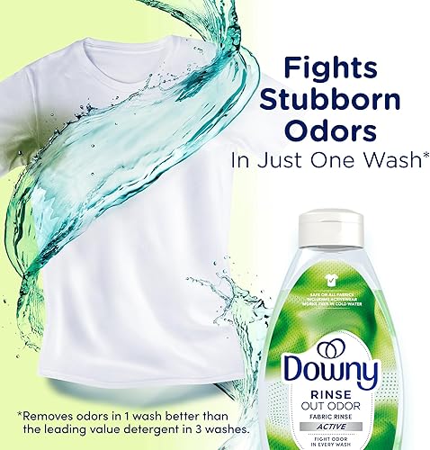 Miniatura 3 de Downy RINSE & REFRESH Eliminador de olores y suavizante de telas para ropa activa, aroma fresco activo, 48 onzas