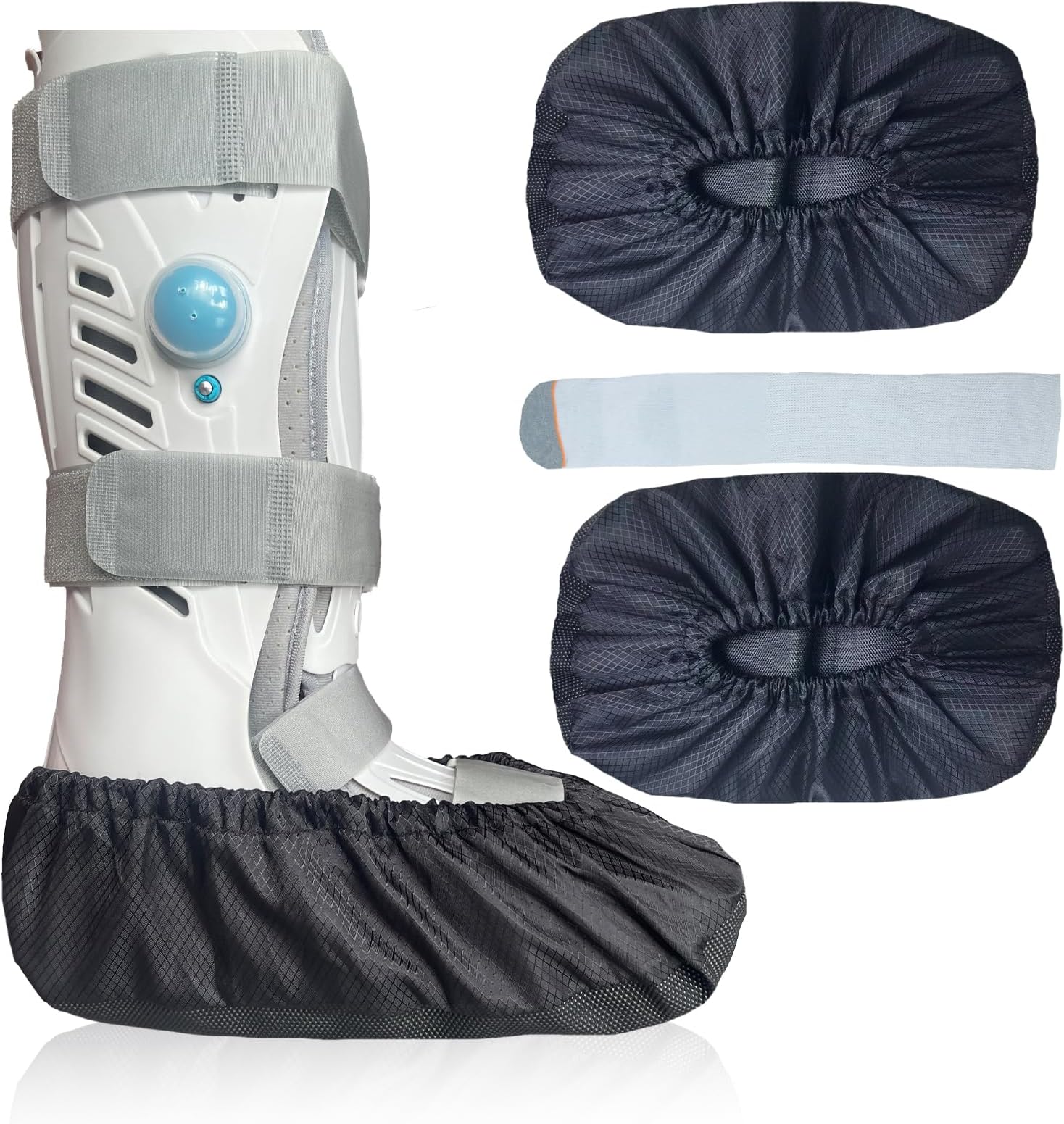 2 pcs Air Cam Walking Boot Covers, Fracture Medical Cast Boots Shoe Covers for Broken Foot Ankle Recovery With Waterproof Anti-slip and Washable (X-Large)