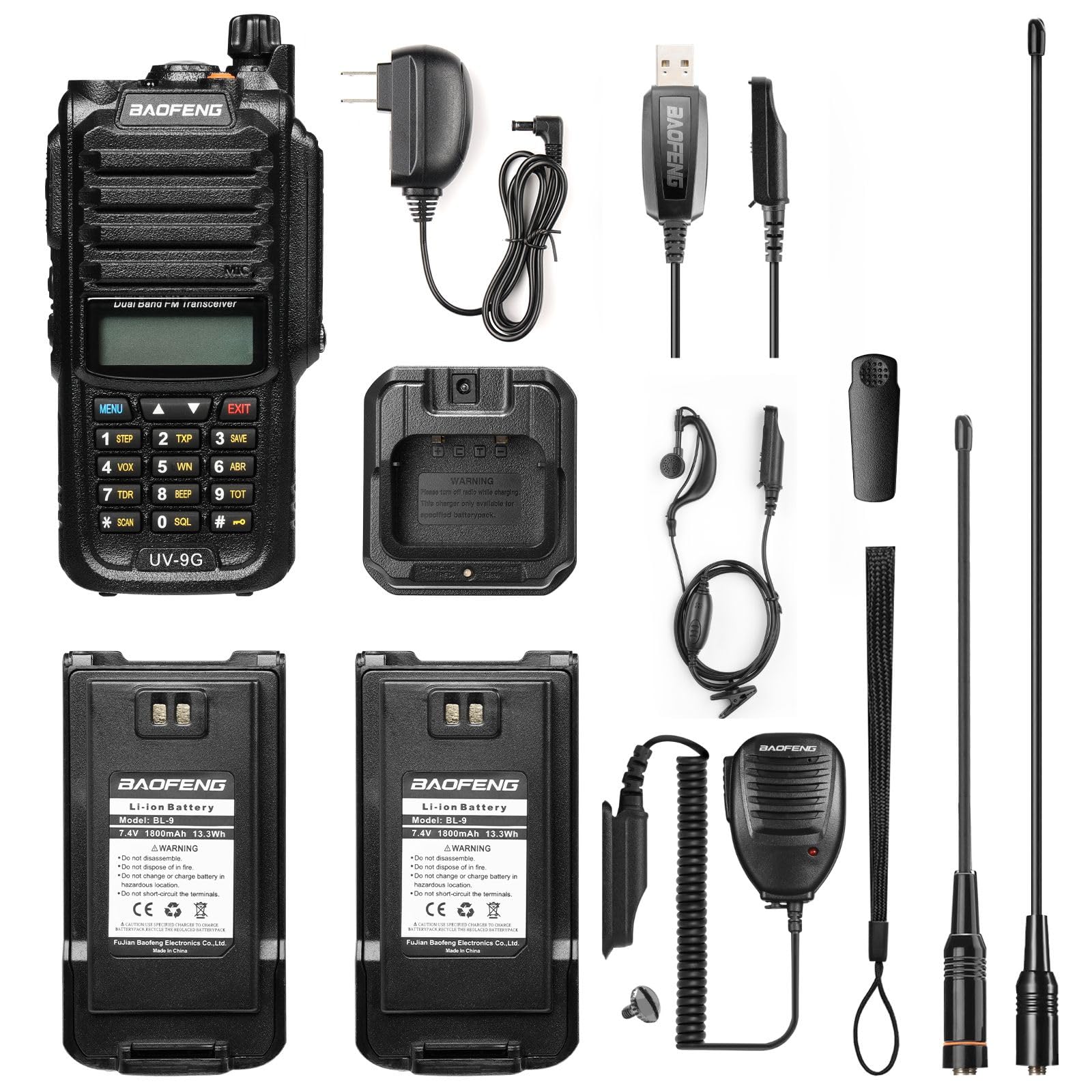 BAOFENG UV9G GMRS Handheld Radio Waterproof IP67, Two Way Radios Long