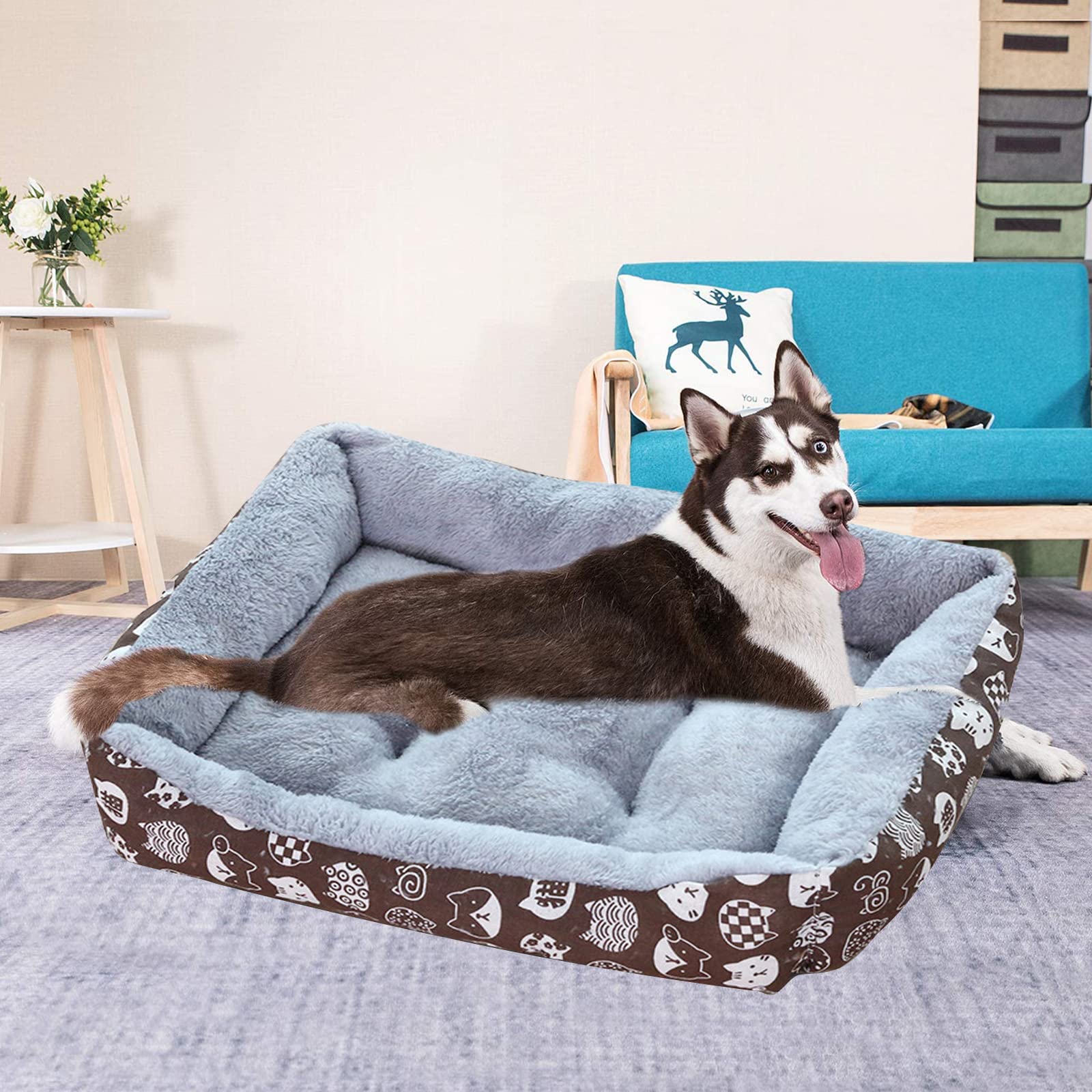 PETCUTE Cuccia Ortopedica Per Cani Di Taglia Grande – Cuscino Impermeabile Con Fodera Lavabile E Base Antiscivolo