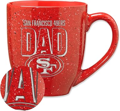 Rico Industries NFL Football #1 Dad 16 oz Team Color Laser Engraved Ceramic Coffee Mug