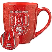 Rico Industries NFL Football #1 Dad 16 oz Team Color Laser Engraved Ceramic Coffee Mug
