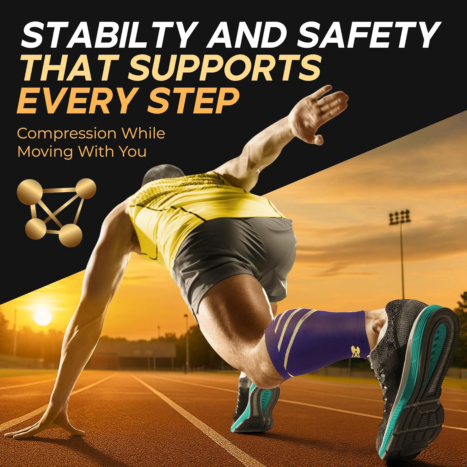 CopperJoint Running Calf Compression Sleeve Women – Easy-On Footless Calf Compression Sleeves for Men, Support Mens Leg Sleeves for Runners, Basketball, Sports, Copper Infused Nylon - Blue, X-Large - Image 6