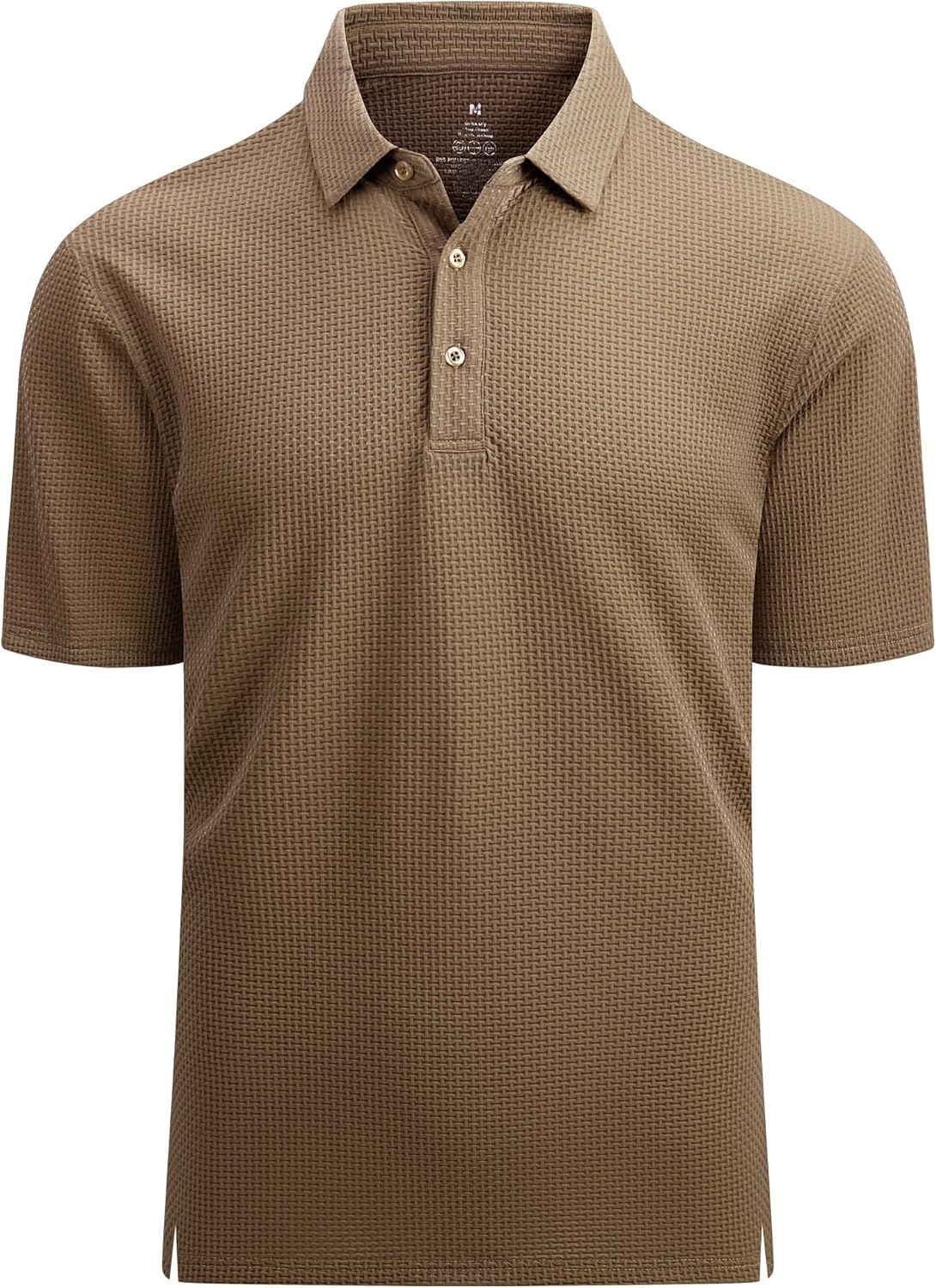 Alex Vando Mens Bubble Jacquard Polo Shirt Super Stretch Short Sleeve Polo Shirts for Men