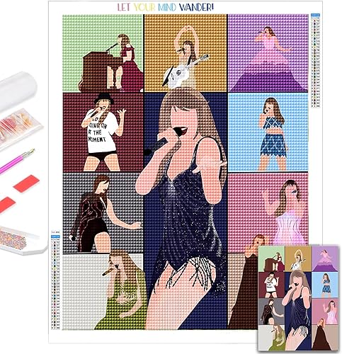 LETISH Taylor - Pintura de diamante 5D para adultos, kit de pintura de diamantes para bricolaje, arte para pared, decoraciĂłn del hogar, manualidades LETISH Taylor - Pintura de diamante 5D para adultos, kit de pintura de diamantes para bricolaje, arte para pared, decoraciĂłn del hogar, manualidades