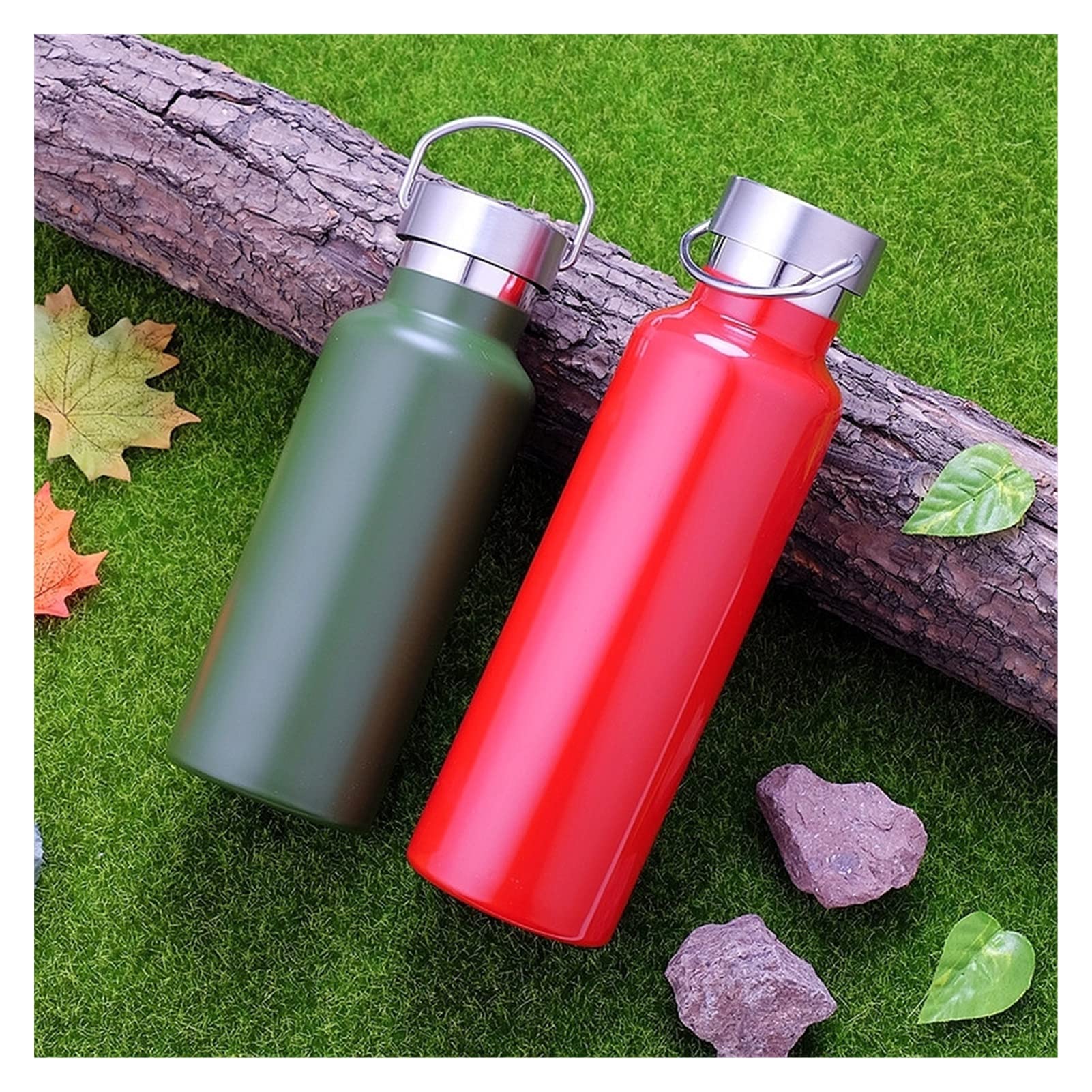 MRKU Botella térmica de Acero Inoxidable de Doble Pared con Aislamiento al vacío para Agua, café, Gimnasio, Deportes, coctelera.