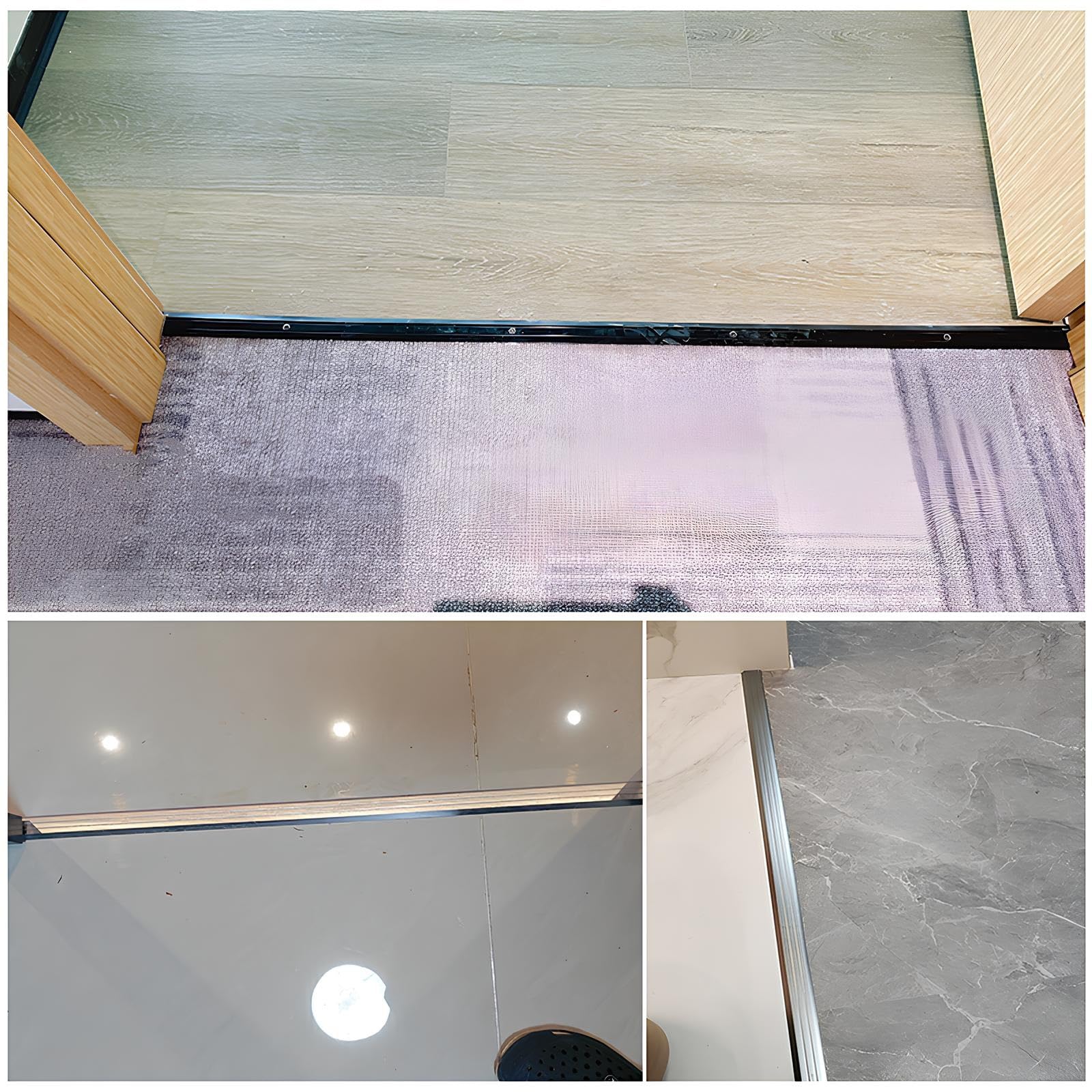 80-150cm Rampe de Seuil Aluminium, Barre de Seuil Rattrapage de Niveau