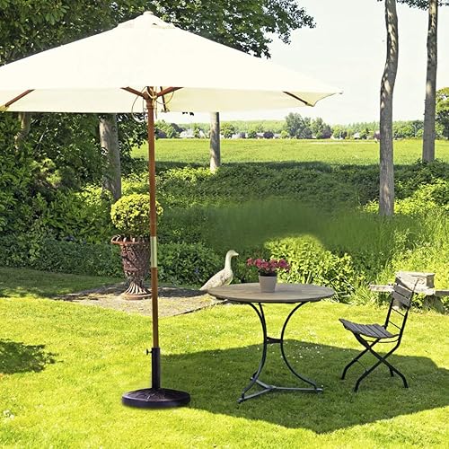 Miniatura 4 de Giantex Base de sombrilla para patio de 30 libras, soporte resistente al aire libre, soporte de paraguas de hierro fundido para jardín y playa,