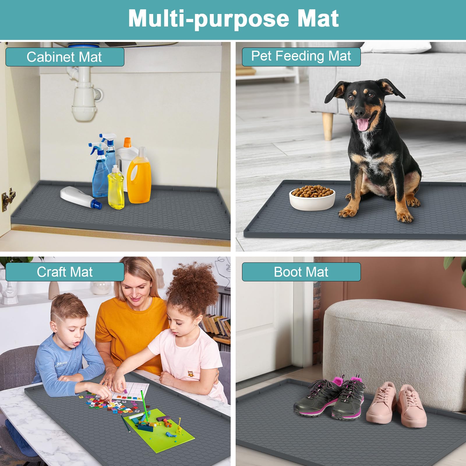 Waterproof Under Sink Mat - Gray -7
