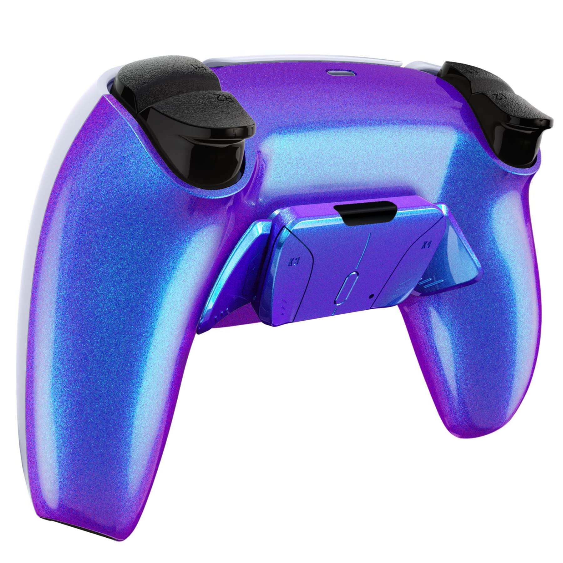eXtremeRate Programable RISE4 Remap Kit para ps5 Modelo BDM-030/040/050 Actualización Board & Carcasa Trasera & 4 Palancas Botones Traseros para ps5 Control-NO Incluye Mando(Azul a Violeta)