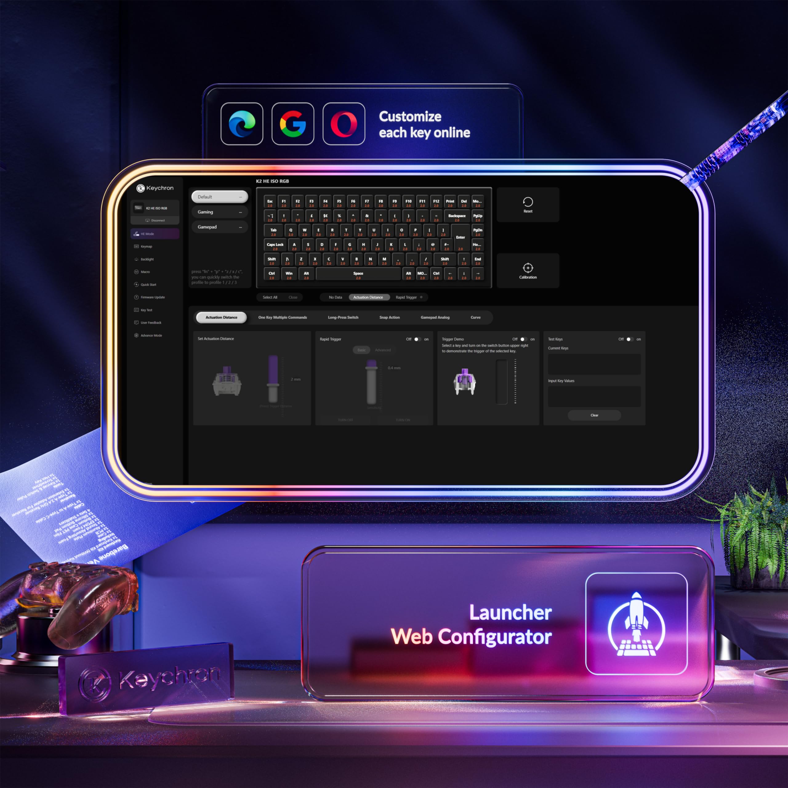 Keychron K2H-J1-UK tastiera Gaming USB + RF Wireless + Bluetooth QWERTY Inglese UK Nero (KEYCHRON K2H-J1-UK KEYBOARD) - Versione UK