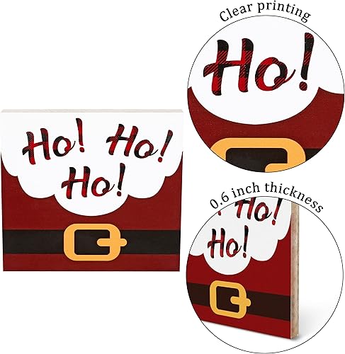 Miniatura 3 de Decoración de bandeja escalonada de Navidad, 5 letreros de madera de Navidad, decoración de mesa de Navidad, decoración rústica de Navidad para el