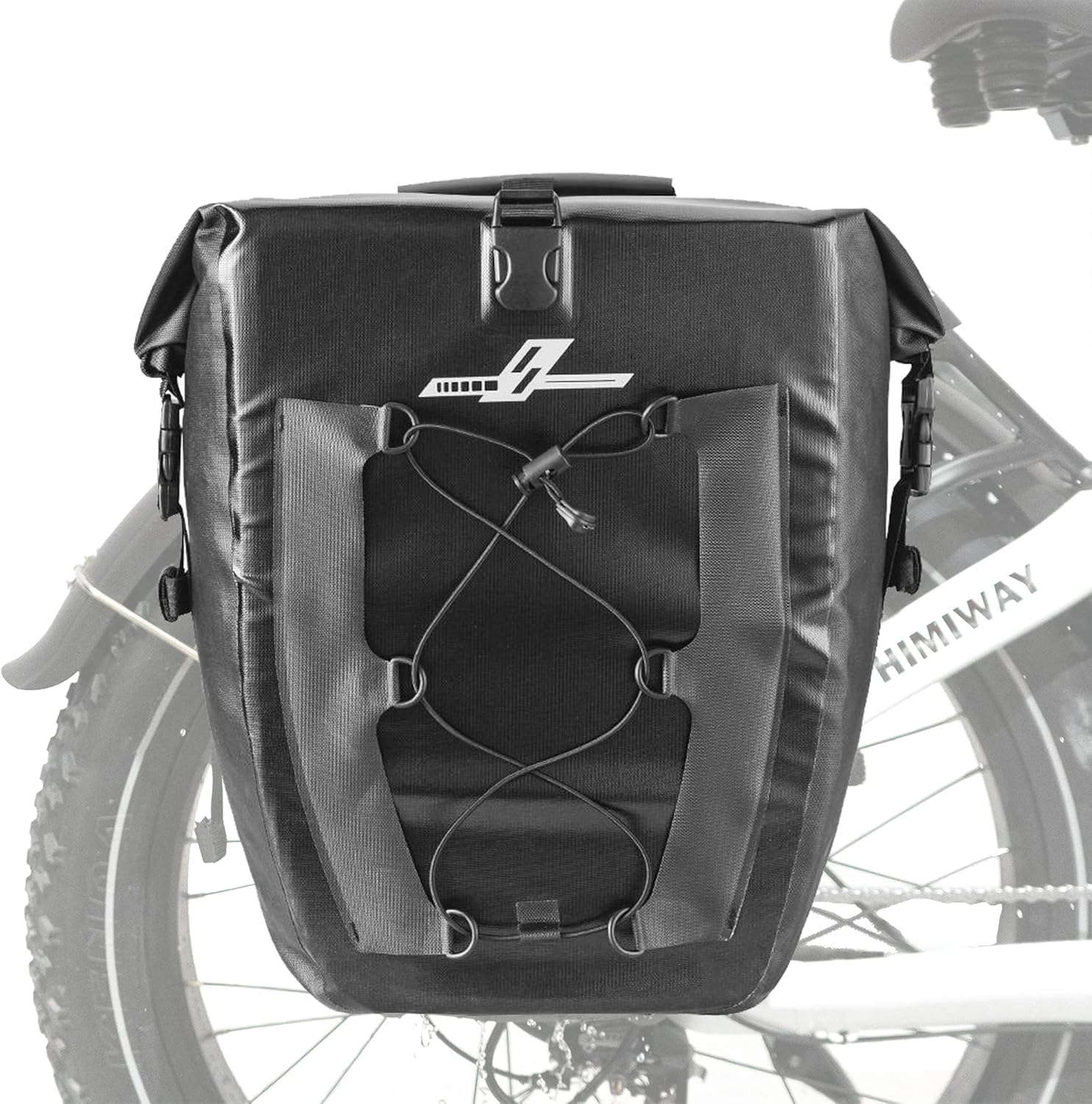 Himiway 1 PACK Bike Bag 27L Large Capacity Bike Pannier Waterproof Bike Extensible Saddle Bag for Bicycle Cargo Rack with Rain Cover for Grocery Touring Cycling Traveling Commuting