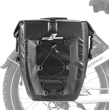 Himiway 1 PACK Bike Bag 27L Large Capacity Bike Pannier Waterproof Bike Extensible Saddle Bag for Bicycle Cargo Rack with Rain Cover for Grocery Touring Cycling Traveling Commuting