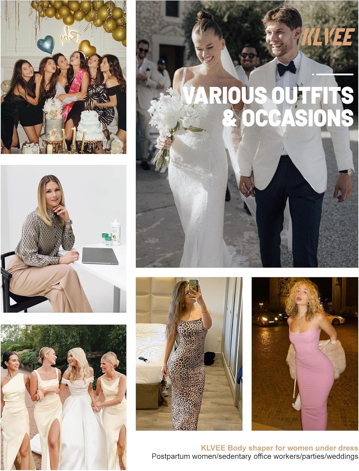 KLVEE Shapewear for Women Tummy Control, High Waisted Body Shaper Shorts Butt Lifting Panties Thigh Slimmer Shapewear Under Dress - Image 5