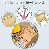 Vista 8 de Taburete de dos pasos natural de mariquitas rojas personalizadas