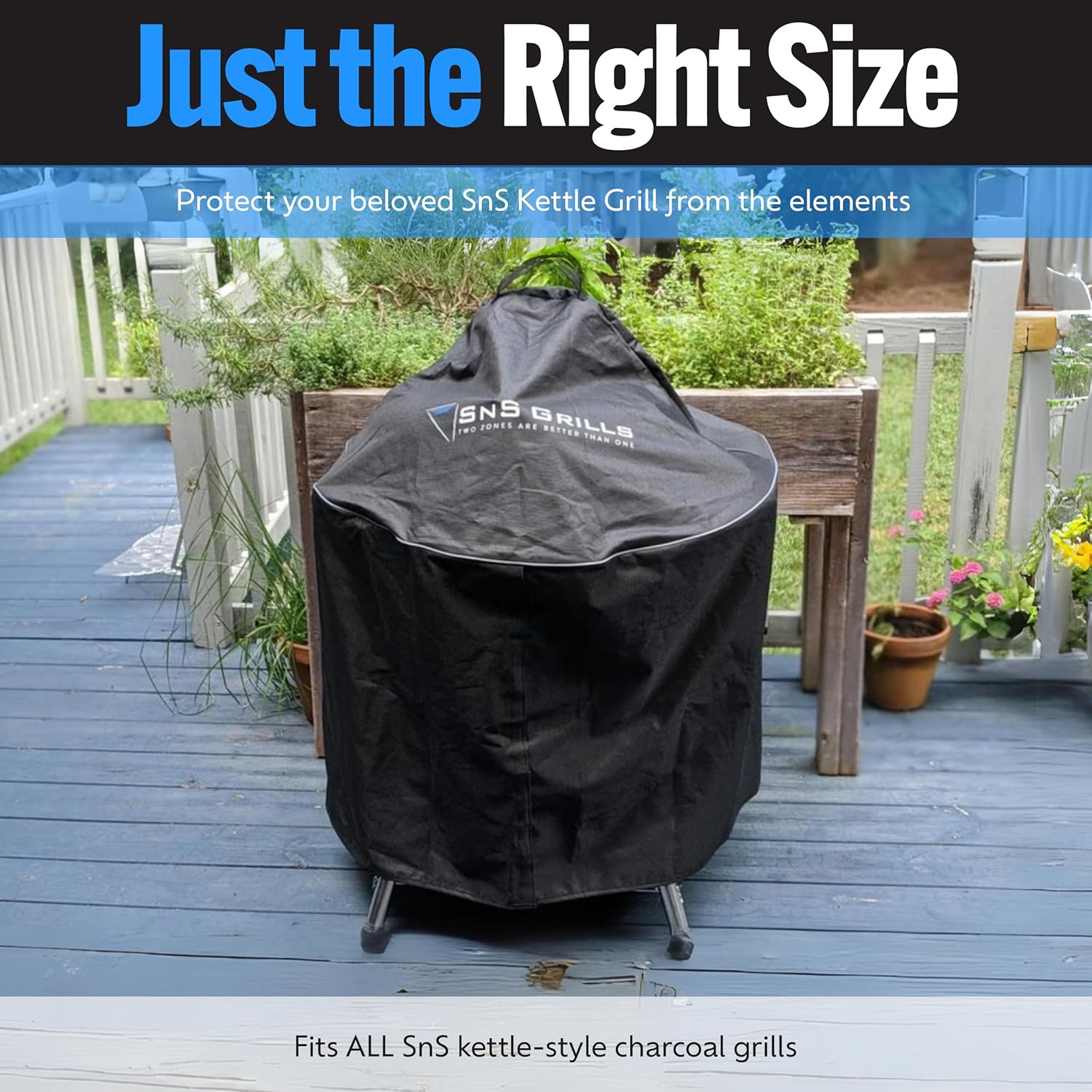 SnS Grills Slow ‘n Sear Kettle Grill Cover - Outdoor Charcoal BBQ Kettle Accessories, Fits Weber and Charbroil, Perfect for Smokey Mountain, Barbecue Smoker, and Round Table Burners