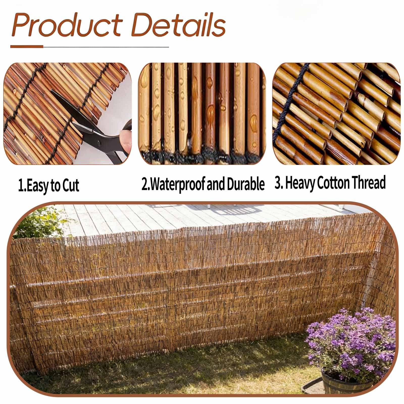 Cloture En Roseau Panneau Brise-Vue En Roseau Naturel Clôture D'intimité Paravent Exterieur Cloture Jardin Grillage Cache Balcon Canisse Bambou 1m 1m20 1m50 1m60 1m80 Hauteur(Carbonized,80x400cm)