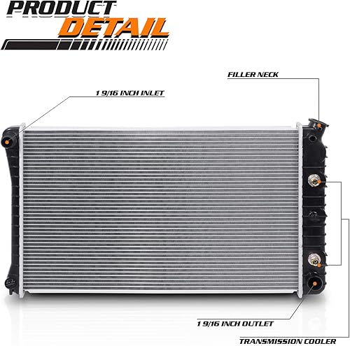 Miniatura 2 de M-AUTO Reemplazo de radiador de aluminio estilo fábrica para Chevrolet GMC C/G/K Buick Century 1973-1980 1-9/16 pulgadas de entrada, salida de