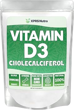 XPRS Nutra Vitamin D3 Powder Cholecalciferol - Unflavored VIT D for Bones and Immunity - Vitamin D3 Powder for Muscle Function - Vitamin D Supplements 8 Ounce