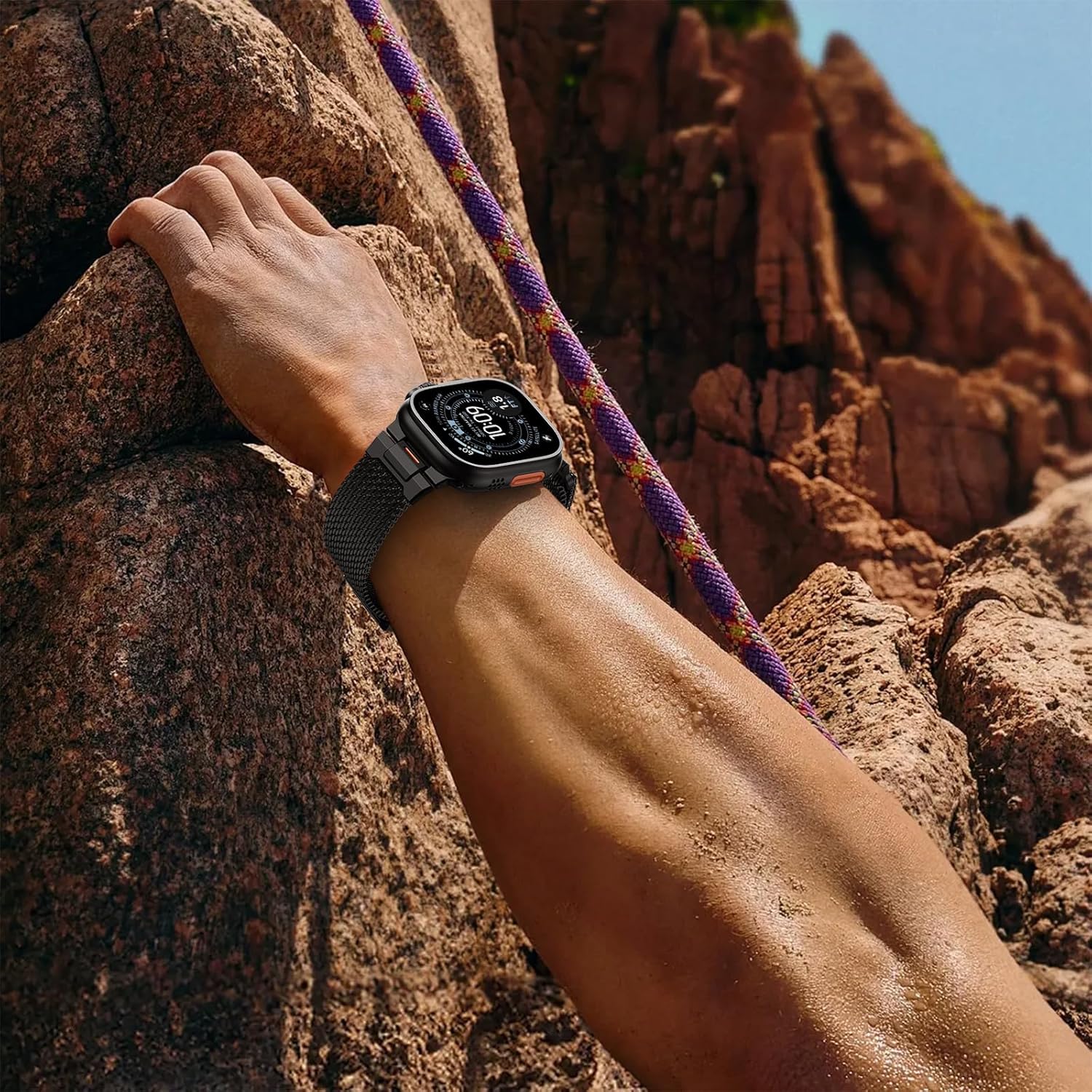 BXUXOHS Milanese Loop- Compatible with Apple Watch Ultra 3 2 1 Band for Men 49mm 46mm 45mm 44mm 42mm 41mm 40mm 38mm,Magnetic Mesh Metal Strap Wristband for iWatch SE 3/2 Series 11/10/9/8/7/6/5/4 Ultra - Image 2