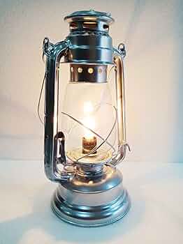 シルバーランタン メタル・ガラス製 Solar Metal and Bubble Glass Edison Lantern – Plow & Hearth