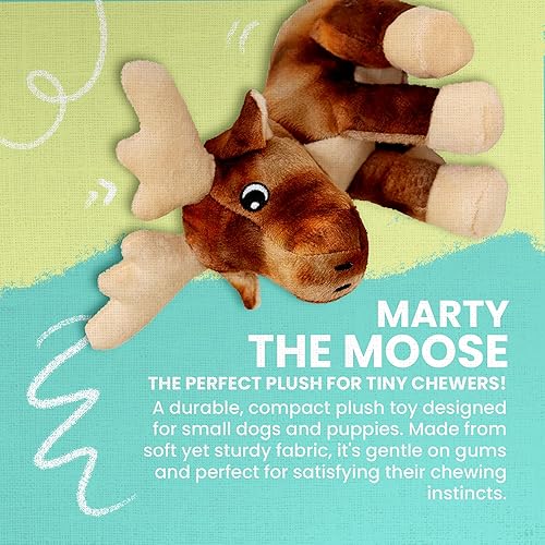 Miniatura 2 de SNUG AROOZ Marty The Moose con parche de reparación, peluche suave con chirriantes y arrugados, duradero y divertido para perros pequeños a