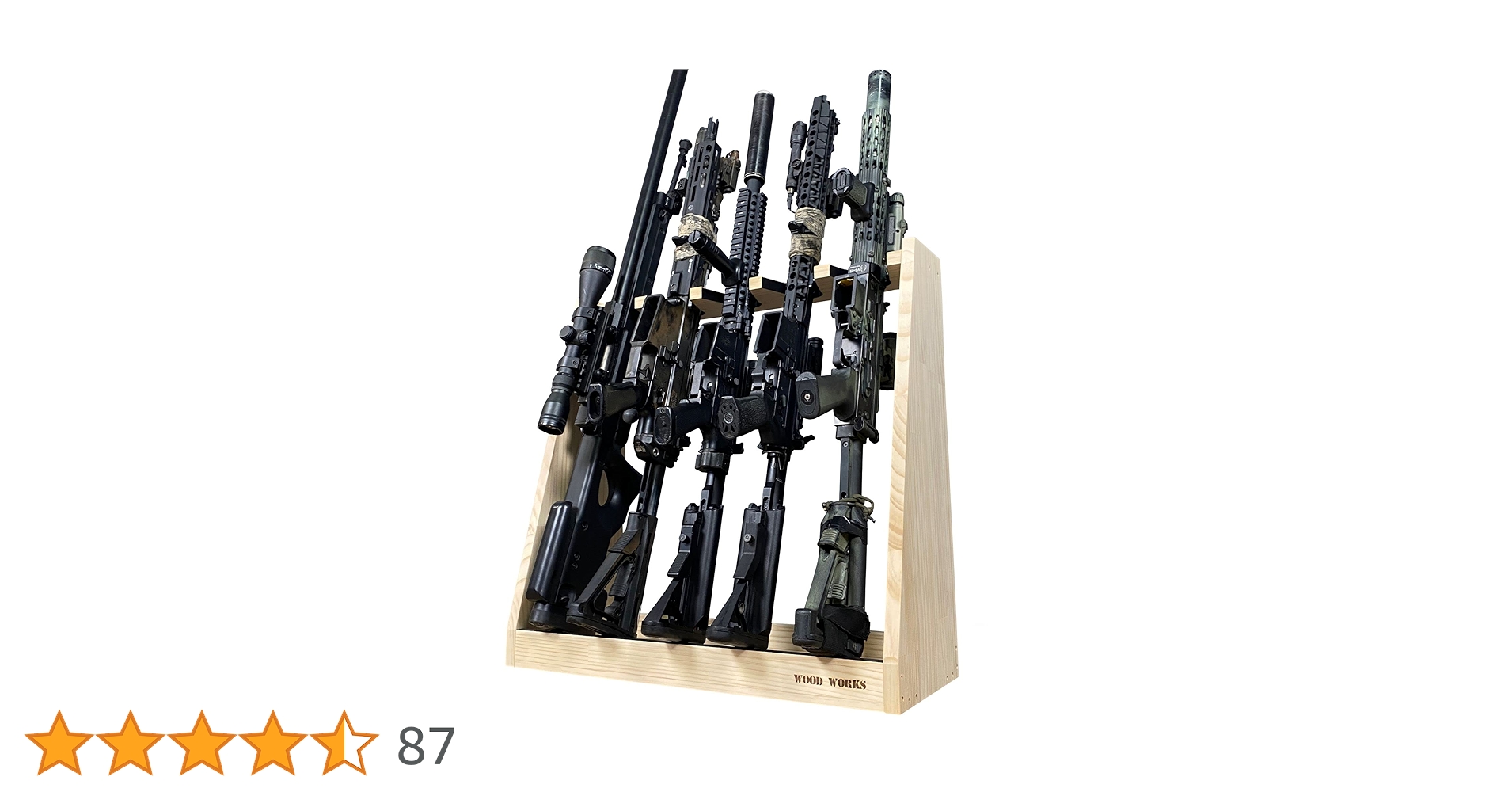 ライフルスタンド 5本用 WOODWORKS ガンラック 5丁掛 ( 色：ナチュラル) 木製 日本製