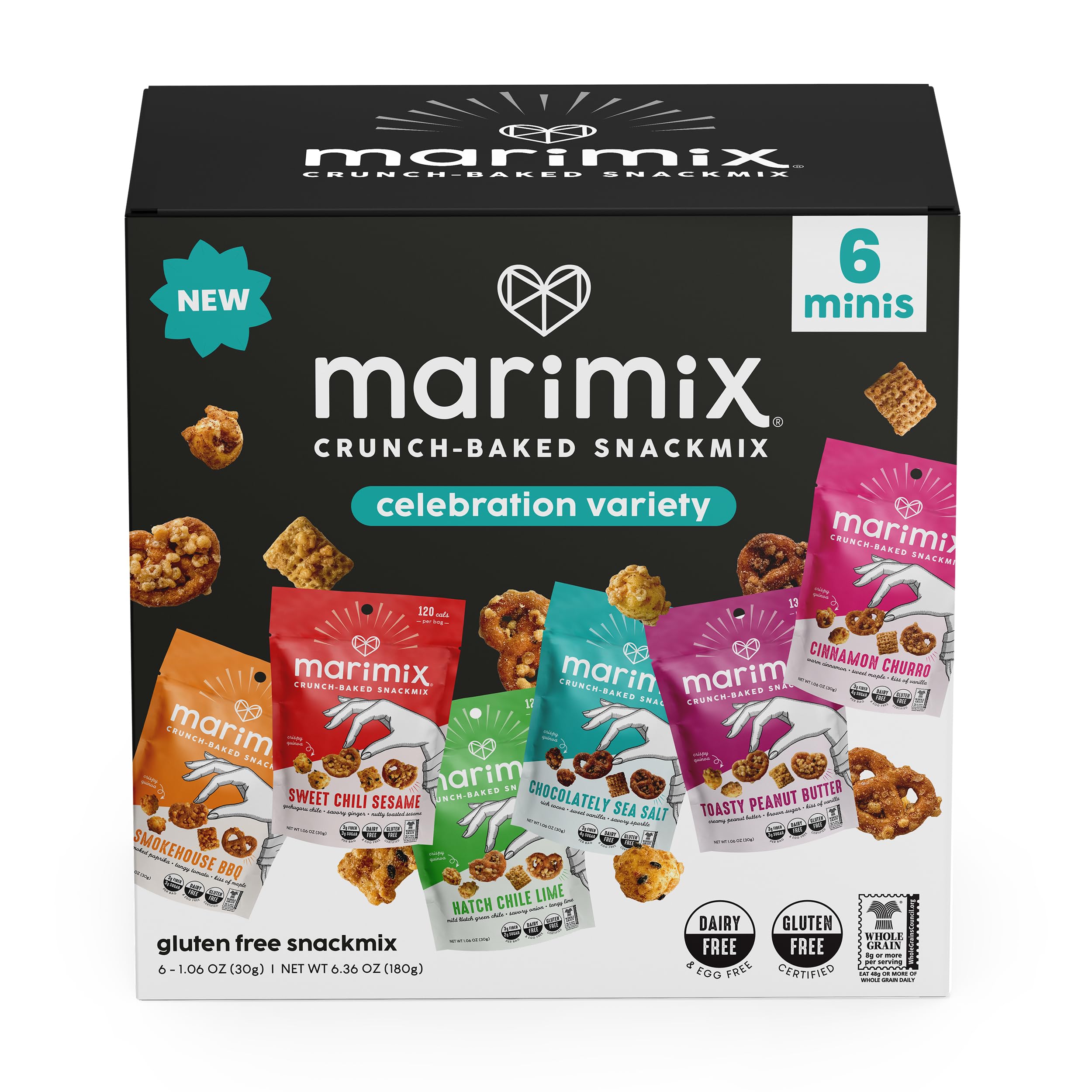 Marimix Mini Snack Mix - 6 pack (Mini Variety, 6 Pack)
