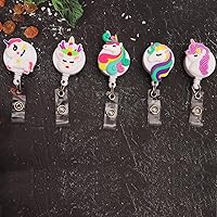 Vista 2 de KAGNAL 5 portatarjetas retráctil con clip, tarjetero con nombre para enfermera, enfermería, estudiante, médico, asistente médico, trabajador