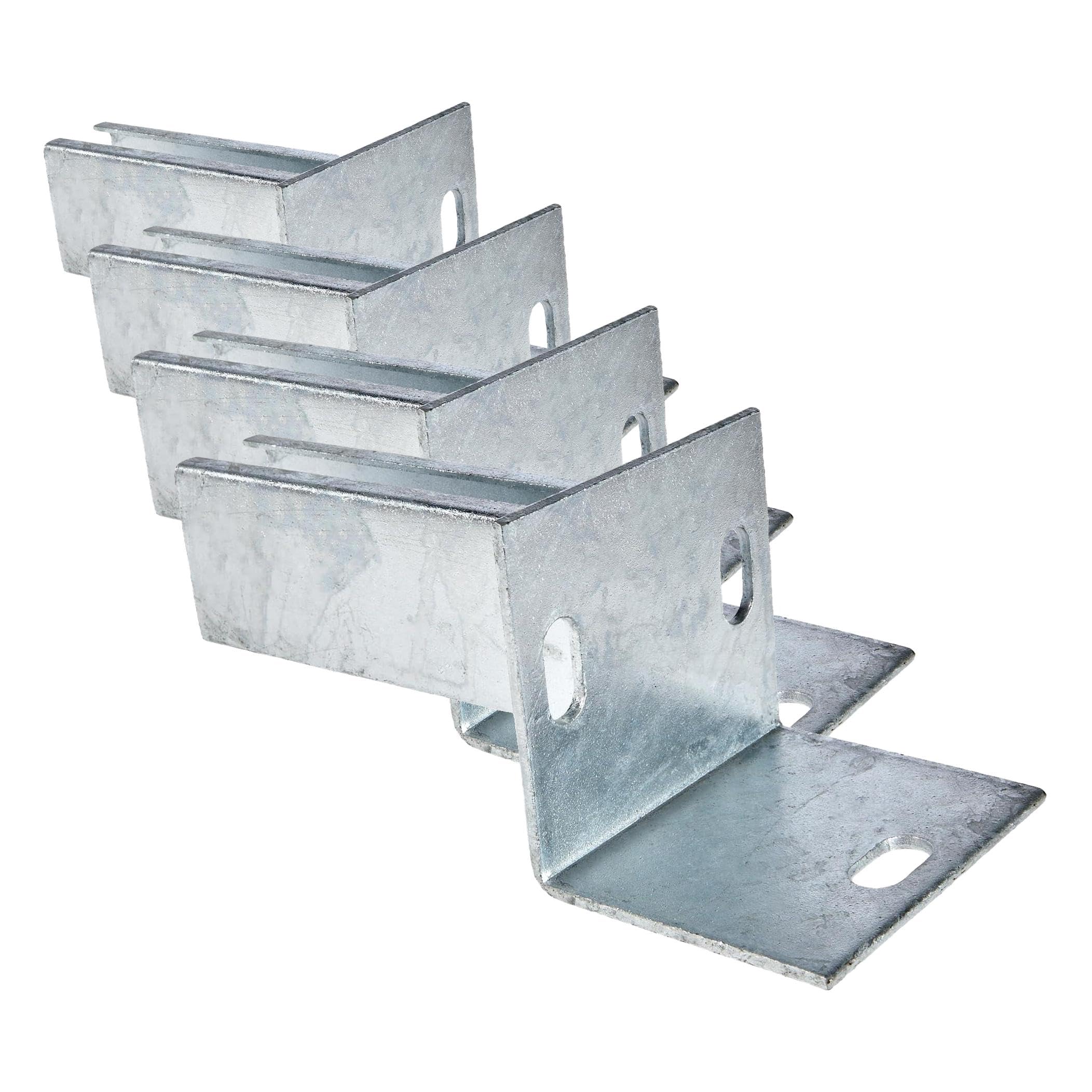 Alberts 686994 Anclaje para postes de cercado en bordillos en L, Para atornillar, Galvanizado en caliente, recubrimiento plástico antracita RAL 7016, Pletina 94 x 100 mm, Para postes 60 x 40 mm — view 6