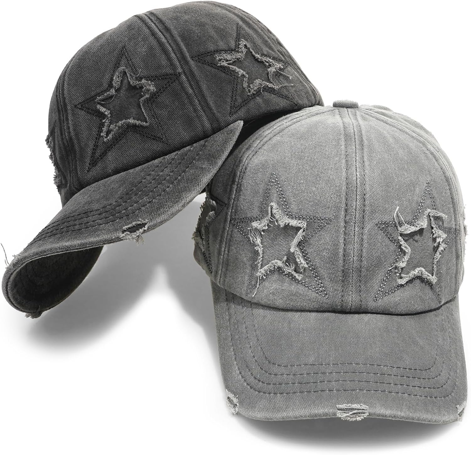 Retro Baseball Cap Star Embroidery Washed Cotton Hats