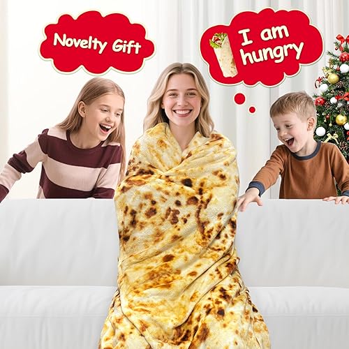 Miniatura 48 de mermaker Cobija de doble cara con estampado de tortilla para burritos Beige