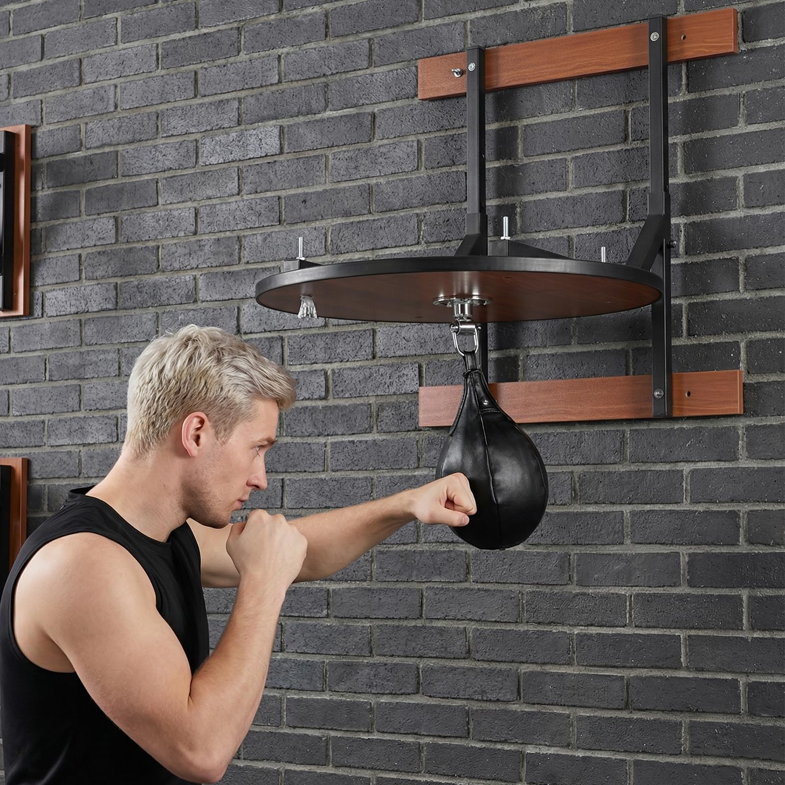 Speed Bag Platform Kit - Heavy Duty Boxing Training Equipment with Punching Ball & Air Pump, Adjustable Height Wall Mount Boxsack Stand for Home Fitness Boxing and Fitness Enthusiasts
