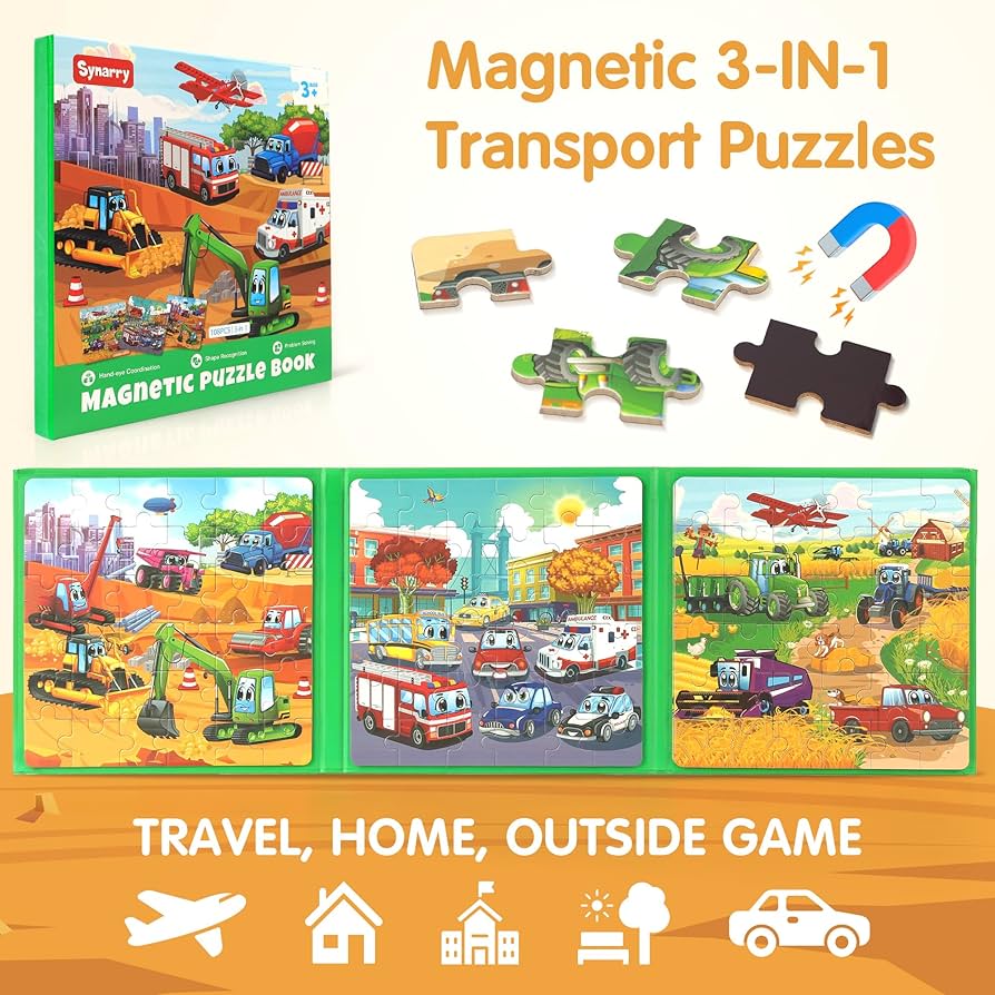 Amazon.com: SYNARRY Vehicle Theme Magnetic Puzzles for